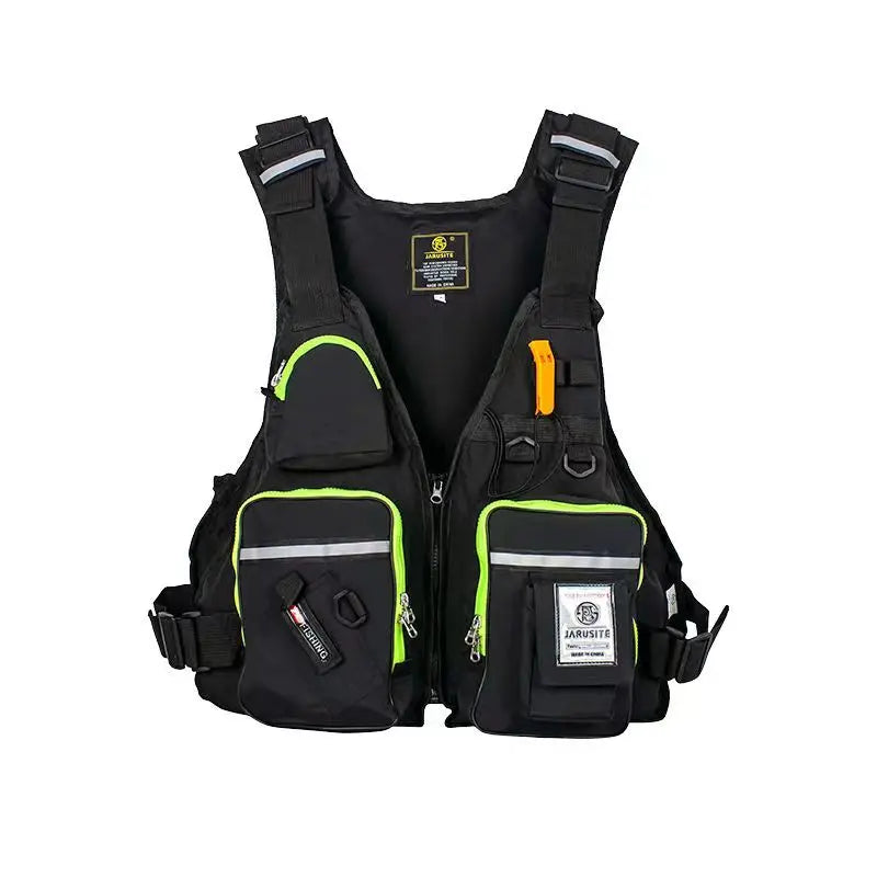 Fishing Life Jacket Buoyancy Vest Multi-pocket Lightweight Fly Fishing Vest for Men Adjustable Vests Detachable Cushion