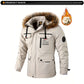 New Winter Men Outwear Fleece Warm Removable Hooded Hiking Jacket Men Outdoor Windproof Casual Fashion Jacket Coat Male Clothing