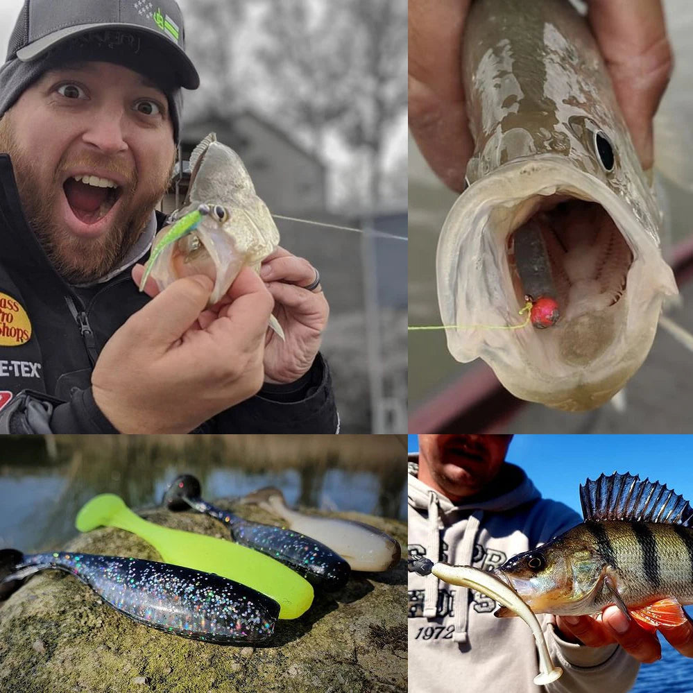 10PCS Soft Lure 5.5cm 7cm 10cm T Tail Worm 3PCS Jigging Head Hook 3g 5g 10g Metal Jig Carp Fishing Pesca Swimbait Gear Kit Bait