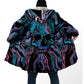 Winter Fashion Men's cloak Hippie Psychedelic Colorful Trippy 3D Printed Thick Fleece Hooded Cloak Unisex Warm Cape Coat DP103
