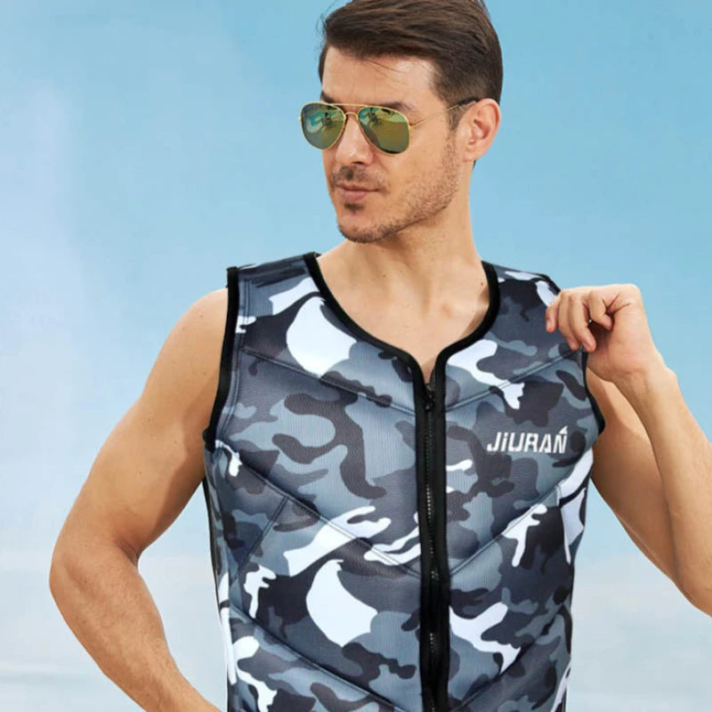 Lightweight Breathable Summer Camouflage Fishing Vest with Built-in Life Jacket for Adults and Kids No Strap Design Life Vest