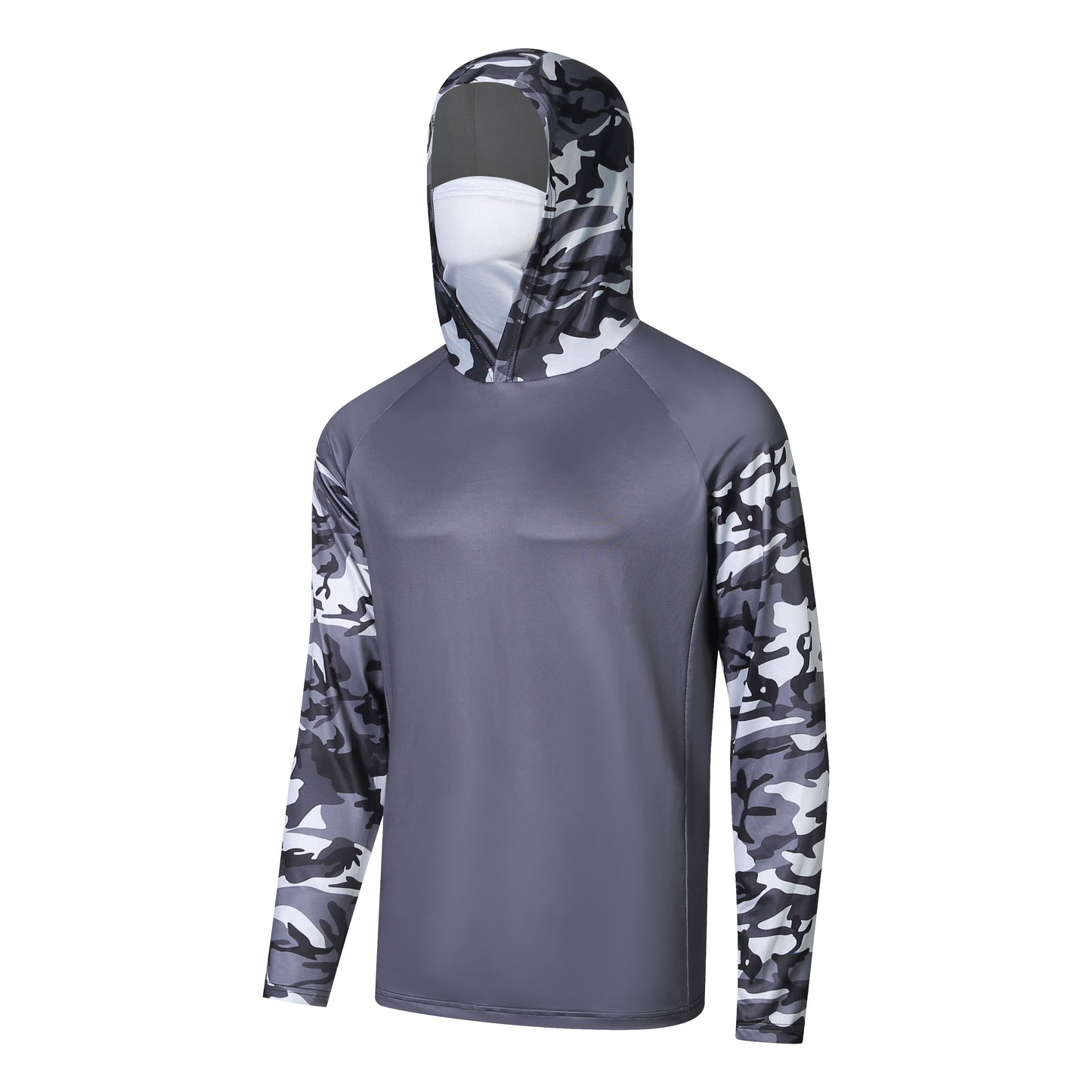 Fishing Shirts Men Fishing Hoodie With Mask Neck Gaiter Hooded Clothing Breathable Fishing Wear