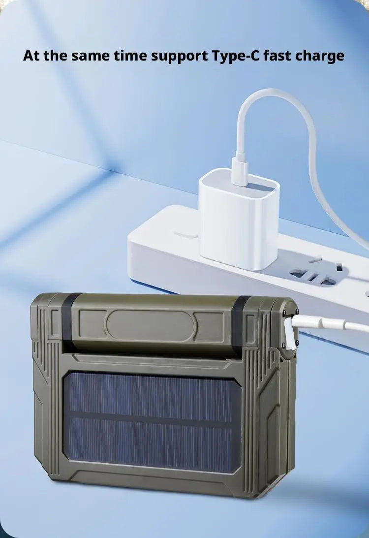 Solar Powered Portable Camping Light with Strong Magnetic Base for Home Emergency Construction Site Outdoor Work Lamp