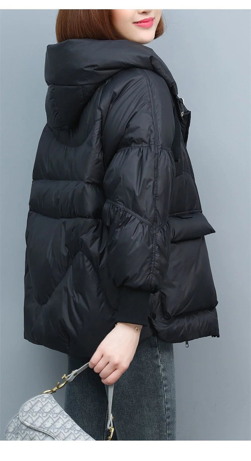 Winter Clothes Women Basic Jackets Warm Thick Down Cotton Jacket Female Short Hooded Fashion Padded-Cotton Jacket Parkas Mujer 2