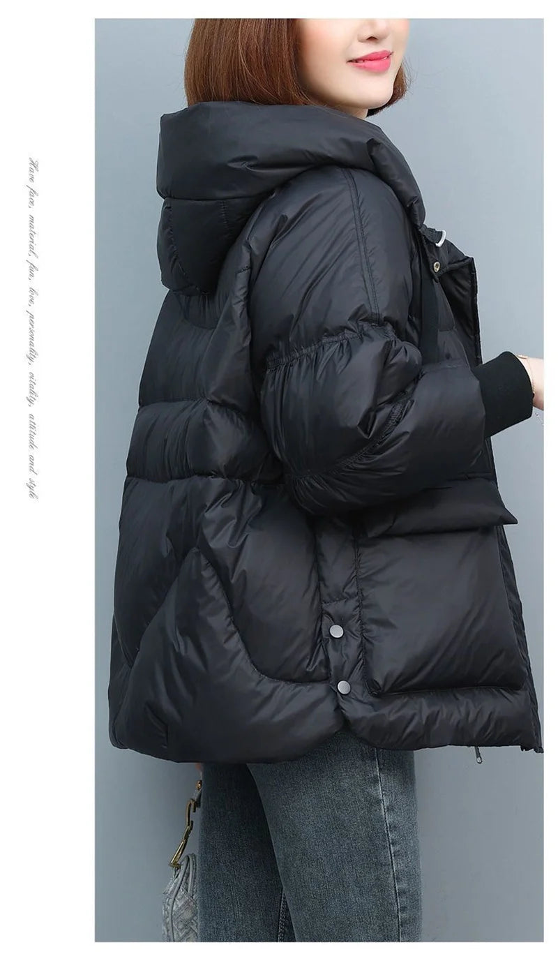 Winter Clothes Women Basic Jackets Warm Thick Down Cotton Jacket Female Short Hooded Fashion Padded-Cotton Jacket Parkas Mujer 2