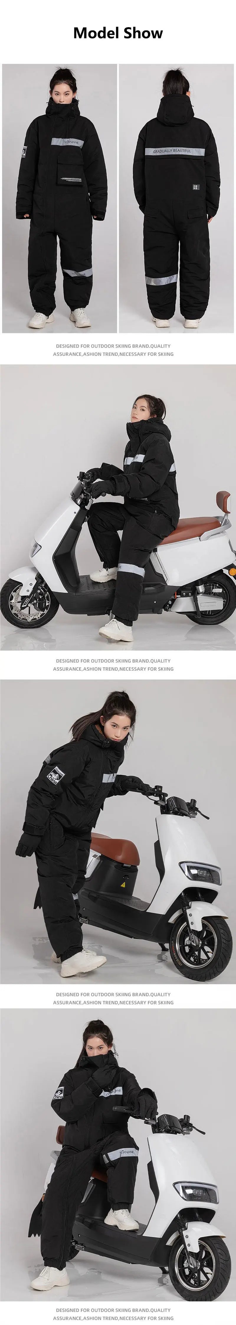 Winter Electric Motorcycle Winter clothes Windbreak Warm Thickened Plush Riding Cold-proof Clothing Outdoor Skiing Fishing Suits