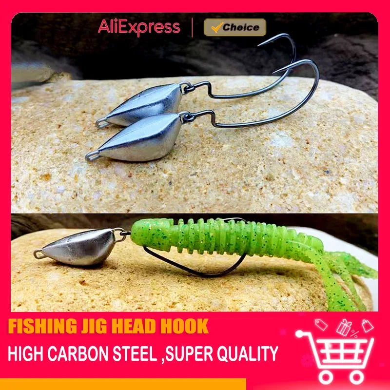 5pcs 5g 7g 10g Jig Head Deep Fishing hook Weight Sinker Jig Water Bullet Weight with Swivel Sinkers Fishing Tackle Accessories