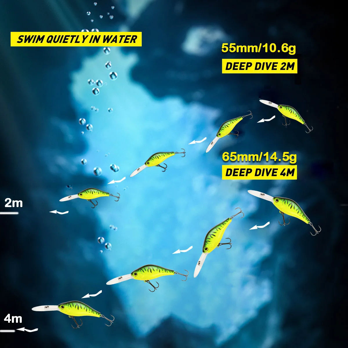 Fishing lure Deep Dive Floating Crank lure for long casting for bass pike Predator lure