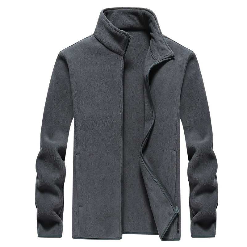 Winter fleece hiking jacket windbreaker for men Sportswear Wool lining thickened warm men's coat plus size overcoat