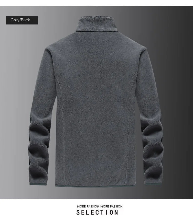 Winter fleece hiking jacket windbreaker for men Sportswear Wool lining thickened warm men's coat plus size overcoat