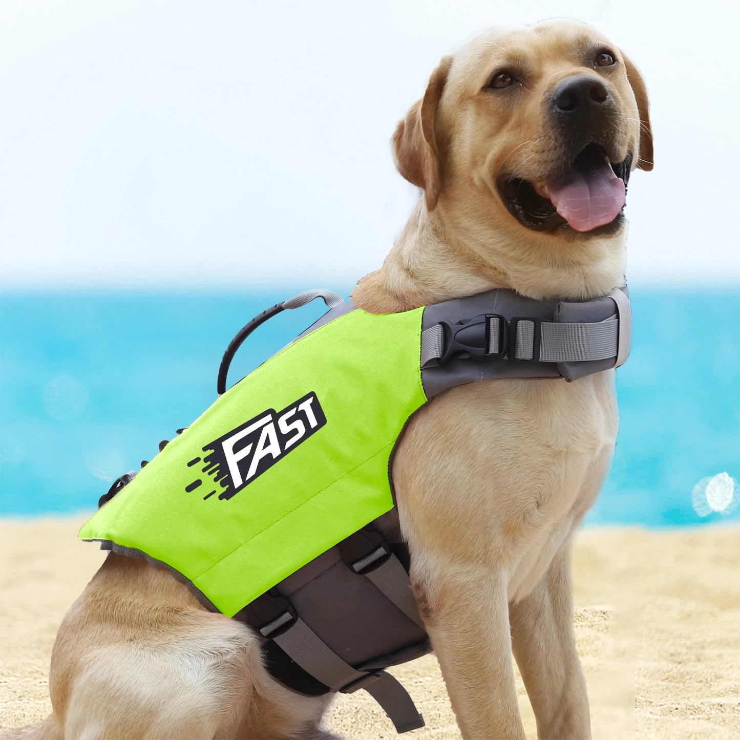 Dog Life Jacket,Dog Life Vest,Reflective Puppy Lifejacket with Buoyancy and Rescue Handle, Adjustable Safety Dogs Floating Vests
