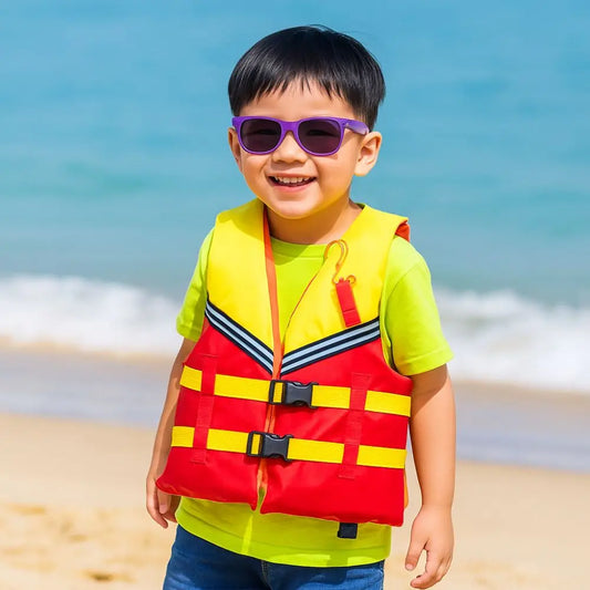 Survival Suit Large Buoyancy Life Vest Jacket with Whistle Adjustable Straps Marine Safety Vest Portable Swimming Vest Skiing