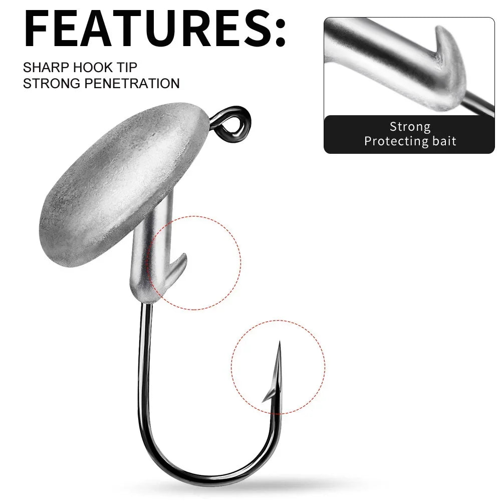 Tumbler Jig Head Hook 3.5g 5g 7g 10g 14g Fishing Hook Jigging Lure Hard Bait Soft Worm Fishhook Jig Hook For Fishing