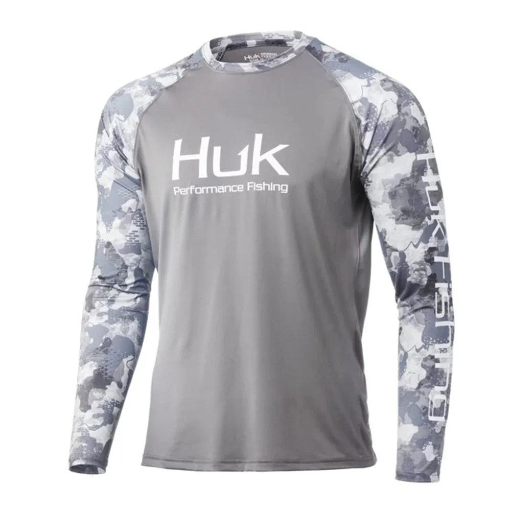 HUK Fishing Shirts Long Sleeve Uv Protection Clothing Mens Outdoor Summer Jersey Upf 50 Clothes Performance Breathable Fishing