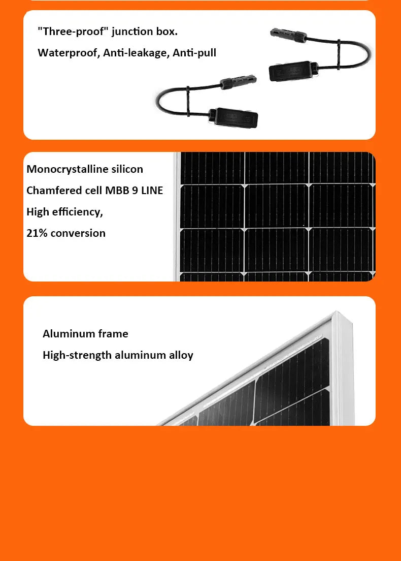 Solar Panel Kit Complete For Home 10000 w 5000w 380V 3 Phrase220v On Grid System Growatt Grid Tie Inverter  2 MPPT PV Panel 500W