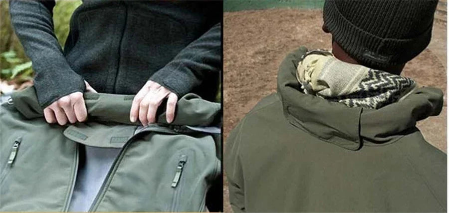 Winter autumn fleece warm waterproof suit men's jacket tactical outdoor hiking fishing camping sportswear jacket