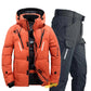 Men's Winter Fishing Suit, Goose Down Jacket+Tactical Pants Fishing Set, Warm Snow Skiing, Mountain Climbing, Hunting Sportswear