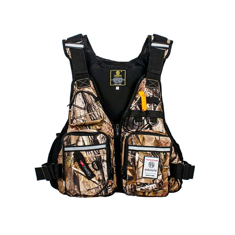 Fishing Life Jacket Buoyancy Vest Multi-pocket Lightweight Fly Fishing Vest for Men Adjustable Vests Detachable Cushion