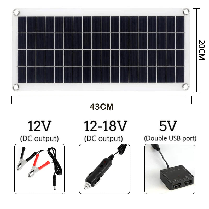 1000W Solar Panel 12V Solar Cell With 60A 100A Controller Solar Charge for Phone RV Car MP3 PAD Charger Outdoor Battery Supply