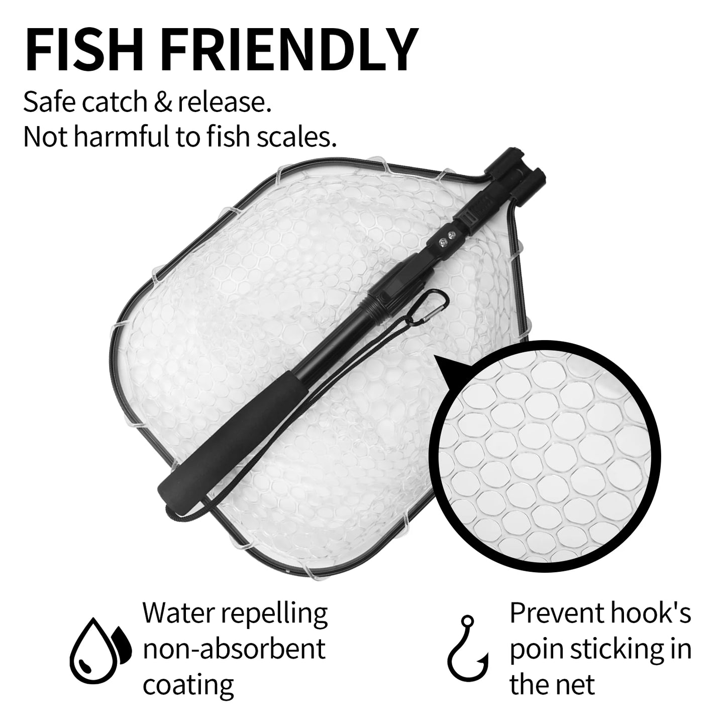 Fishing Tool Kit Fishing Net with Pliers Hook Remover Fish Gripper for Kayak Durable Foldable Fishing Tool Accessories Man Gifts