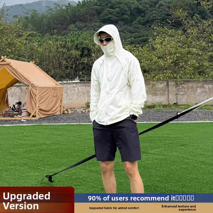 Ice Silk Hated Sun Protection Clothing Men's Summer Thin Breathable Outdoor Climbing Suit Workwear Jaet Loose Fit Casual En...