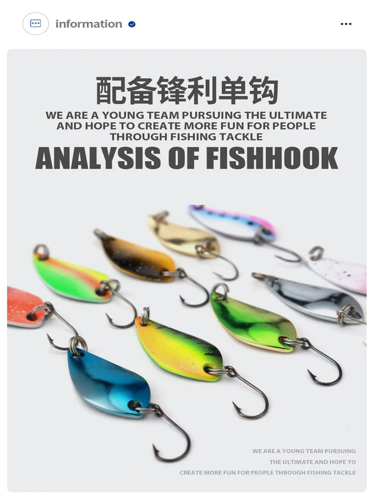 2.5g/3.5g/5g Fishing Kit Jig Spoon Lure Bait Set Hard Metal Spinner Wobbler Spoon Trout Bass Area Fishing Gear Lure Spoon Bait
