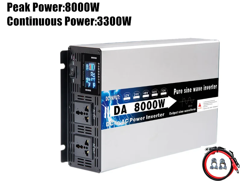 Solar Inverter 8000W 10000W 12000W Power Pure Sine Wave Inverters Inversor 24v 110v Onda Pura 12v 48v 220v Car Voltage Converter