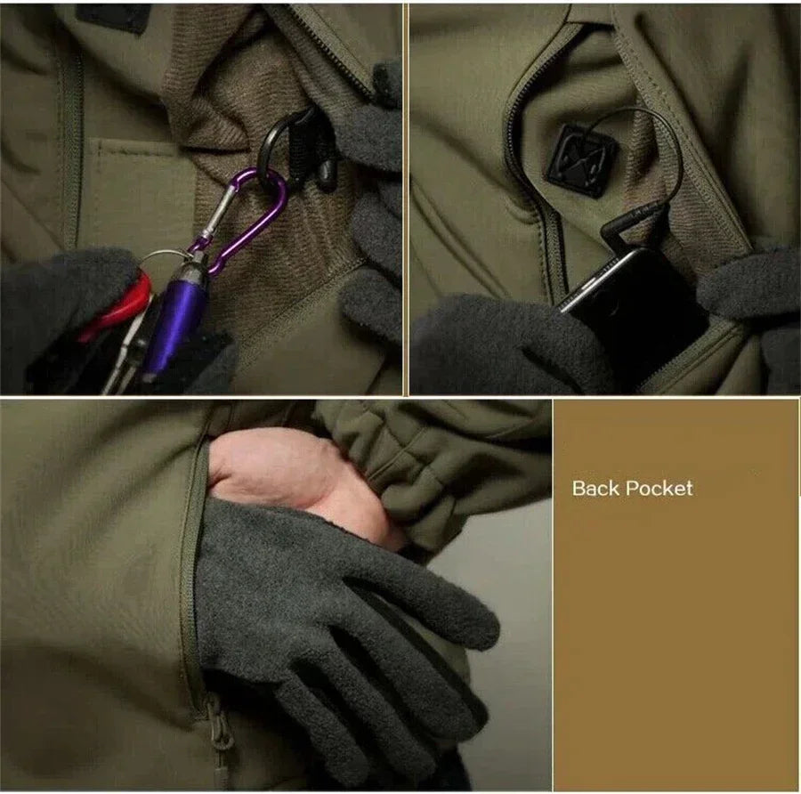 Winter autumn fleece warm waterproof suit men's jacket tactical outdoor hiking fishing camping sportswear jacket