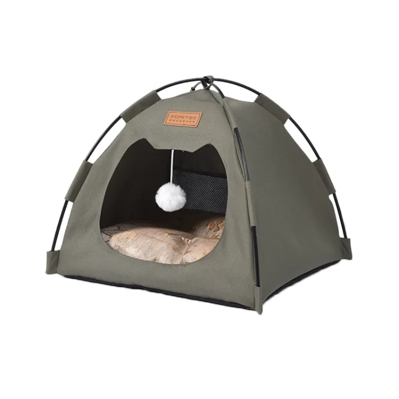 The pet tent is comfortable, breathable, scratch-resistant and wear-resistant, universal in all seasons, odorless and washable.