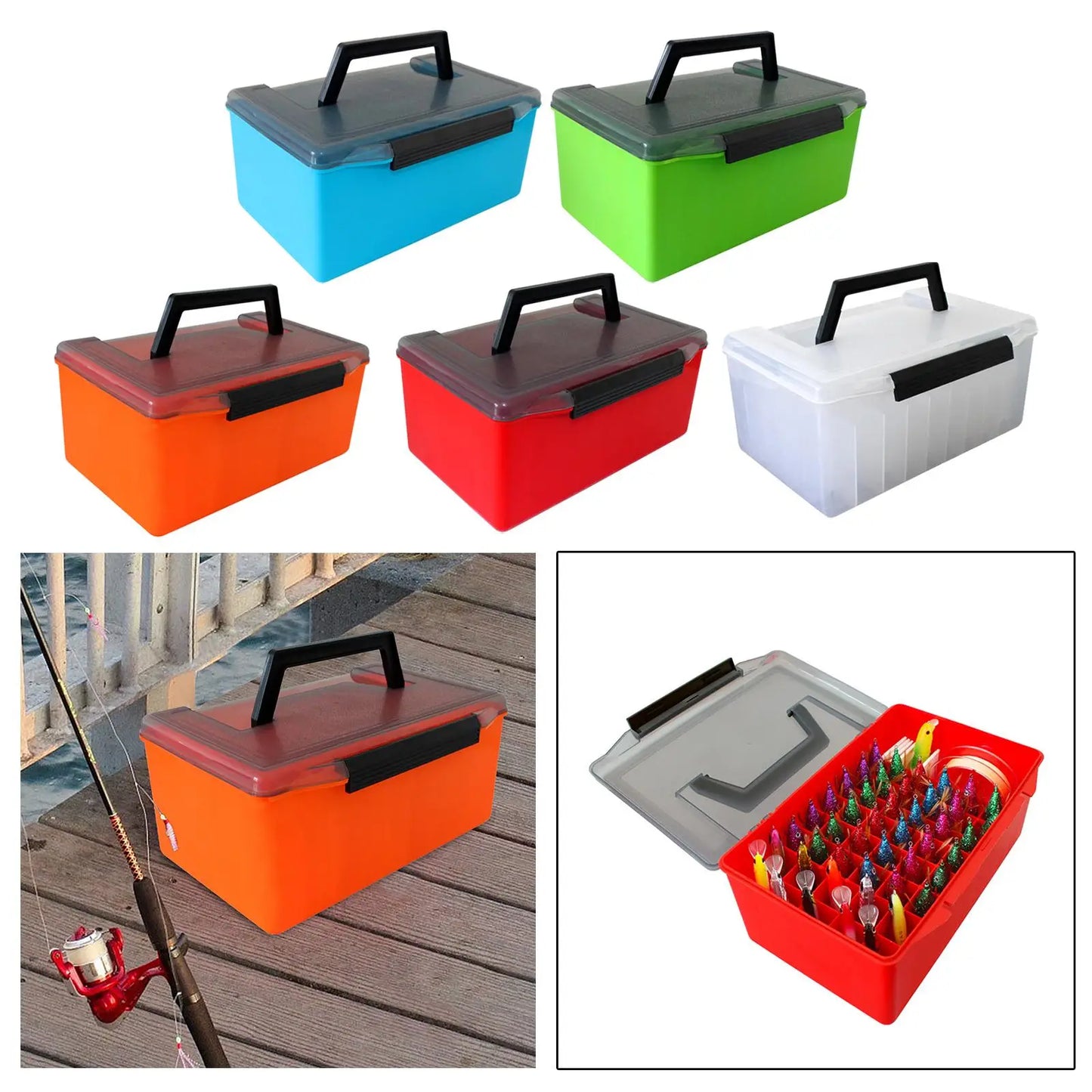 Lure Box Tackle Box Multifunction Multipurpose Organizer Box Fishing Box Storage Box for Freshwater Saltwater Fishing Lures