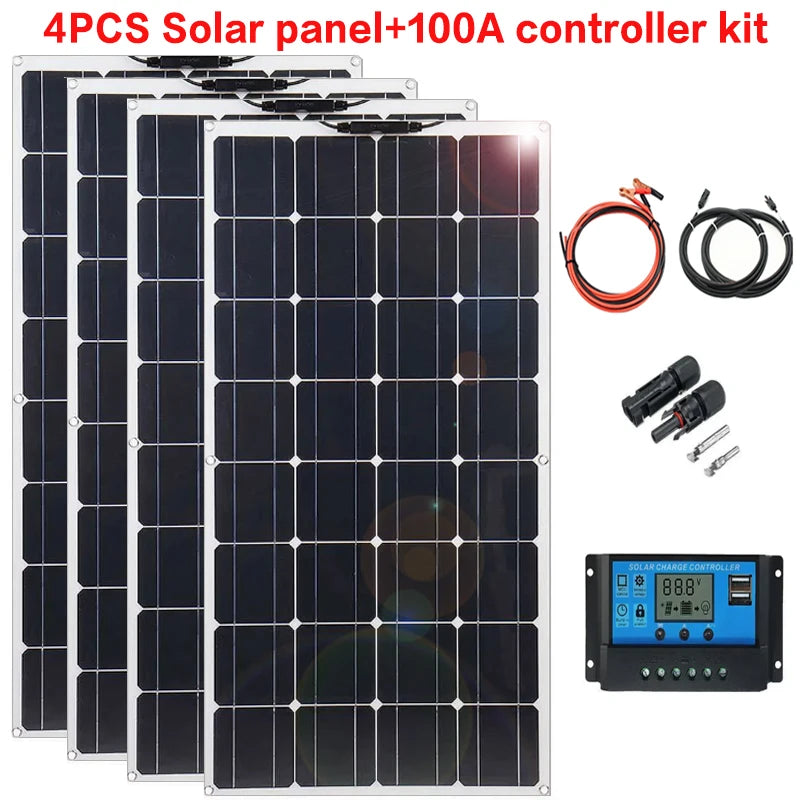 2000W solar panel, 18V flexible solar panel, efficient portable power supply, emergency charging, boat energy vehicle, household