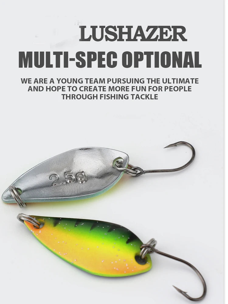 2.5g/3.5g/5g Fishing Kit Jig Spoon Lure Bait Set Hard Metal Spinner Wobbler Spoon Trout Bass Area Fishing Gear Lure Spoon Bait
