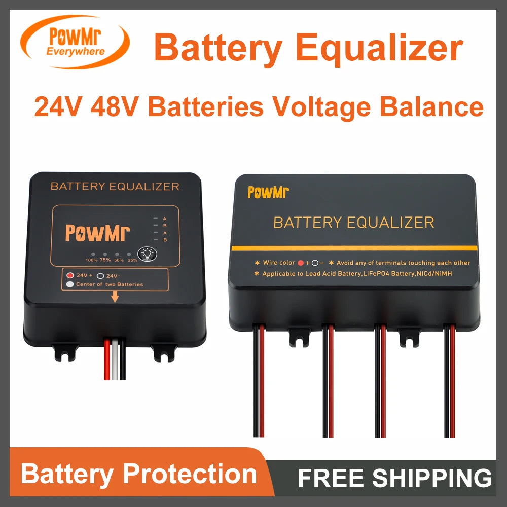 Battery Equalizer 24V 48V Batteries Voltage Balance Li-ion Lead Acid Battery Connected in Parallel for Solar Controller Inveters