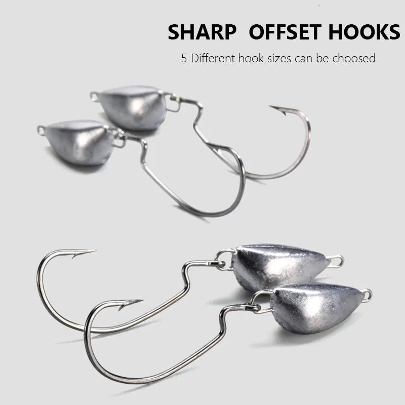 5pcs 5g 7g 10g Jig Head Deep Fishing hook Weight Sinker Jig Water Bullet Weight with Swivel Sinkers Fishing Tackle Accessories