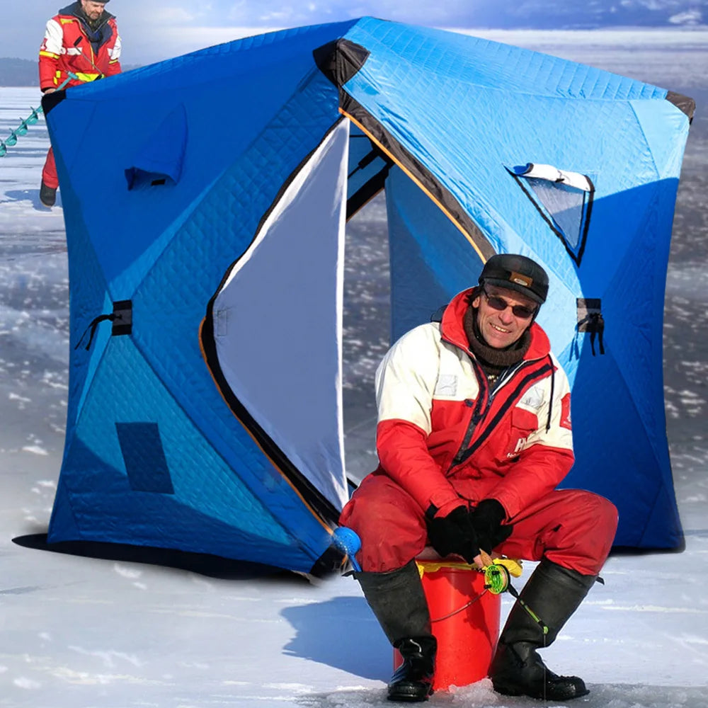 Easy Set-up Winter Fishing Tent Ice Fishing Tent Portable Ice Fishing Shelter Waterproof & Windproof Winter Fishing Equipment