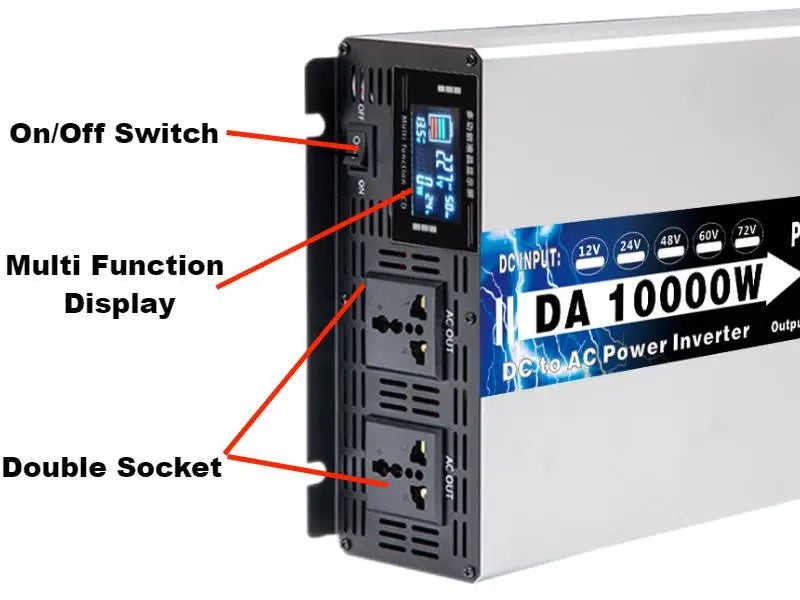 Solar Inverter 8000W 10000W 12000W Power Pure Sine Wave Inverters Inversor 24v 110v Onda Pura 12v 48v 220v Car Voltage Converter