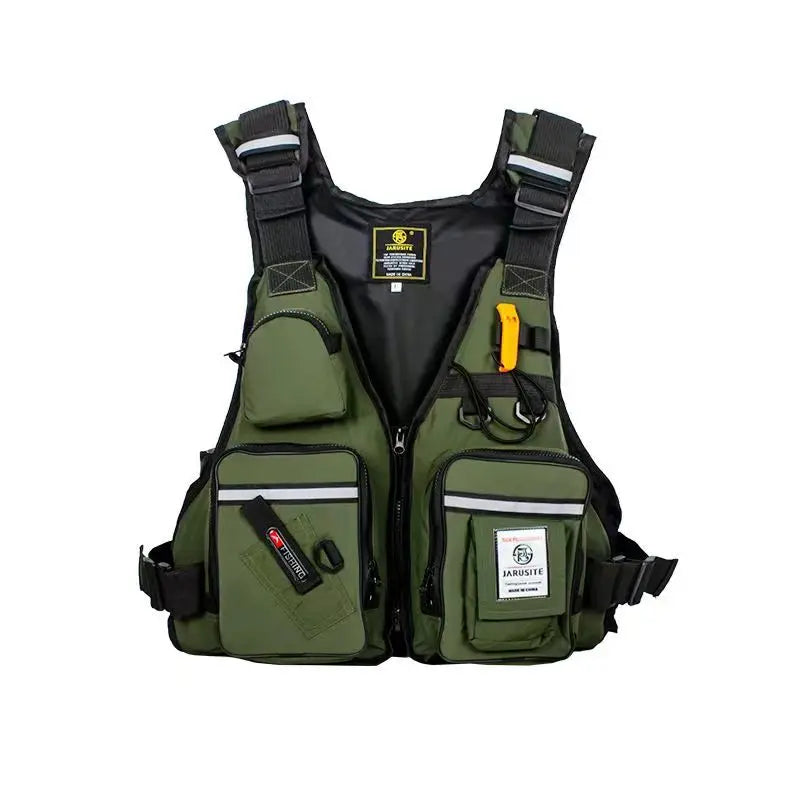 Fishing Life Jacket Buoyancy Vest Multi-pocket Lightweight Fly Fishing Vest for Men Adjustable Vests Detachable Cushion