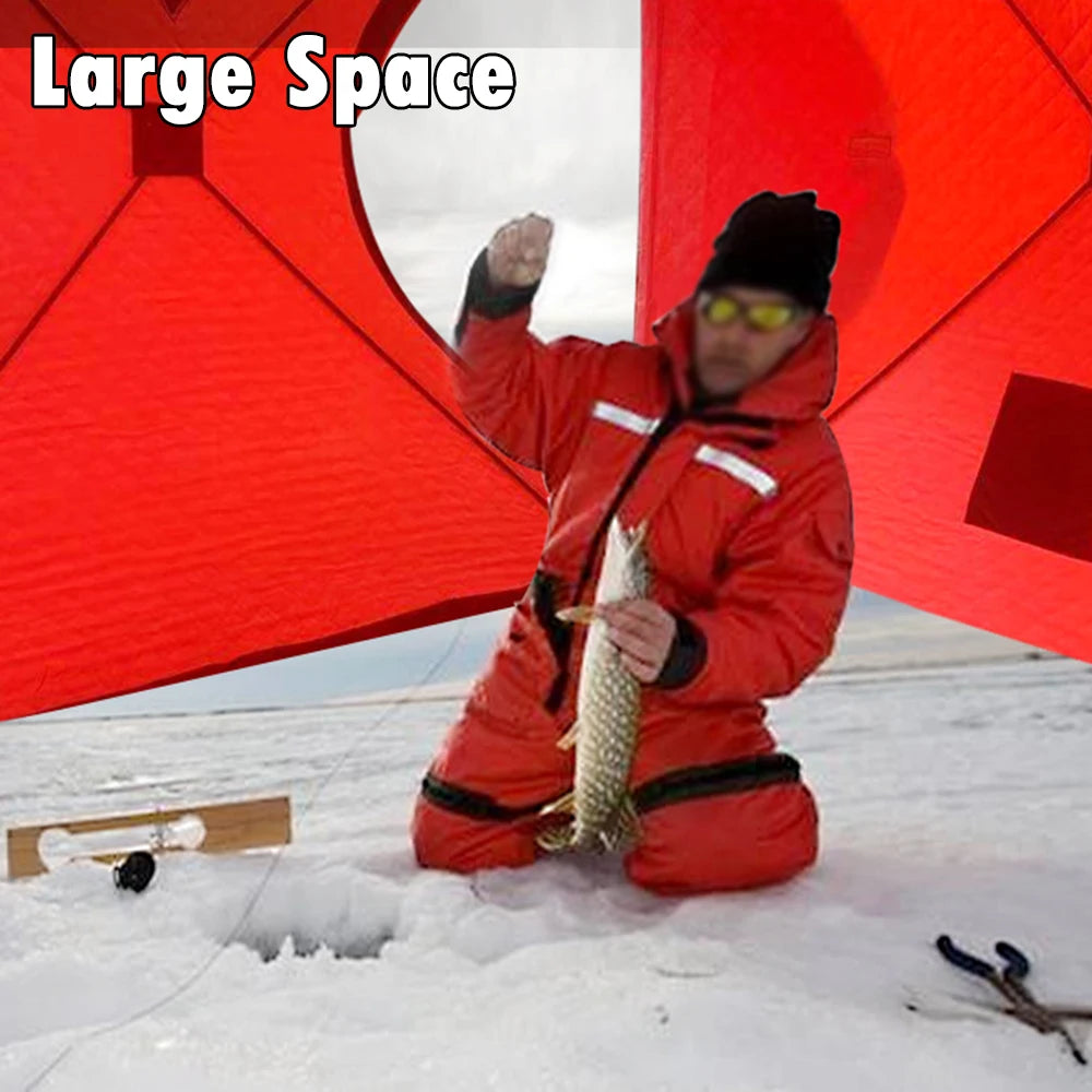 Easy Set-up Winter Fishing Tent Ice Fishing Tent Portable Ice Fishing Shelter Waterproof & Windproof Winter Fishing Equipment
