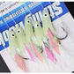 5 Hooks Sabiki Rigs Saltwater Fishing Lures Bait Rigs Real Fish Skin String Hook Mackerel Glow in The Dark Flash Sabiki Rigs