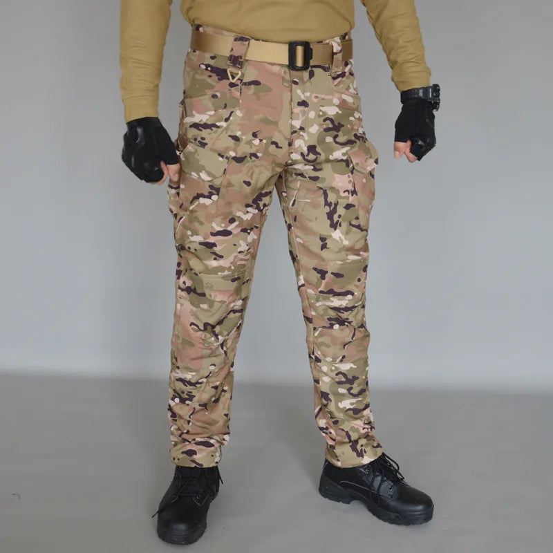 2024 Men Winter Waterproof Climbing SkiingTrekking Fleece Fishing Tactical Sharkskin Cargo Pants Jackets Camping Hiking Trousers