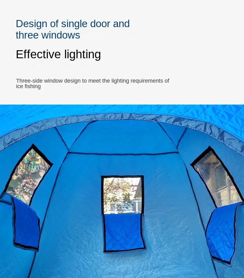 Portable Ice Fishing Shelter Easy Set-up Waterproof  Windproof Winter Tent for Outdoor Camping Hiking Cold Weather Protection
