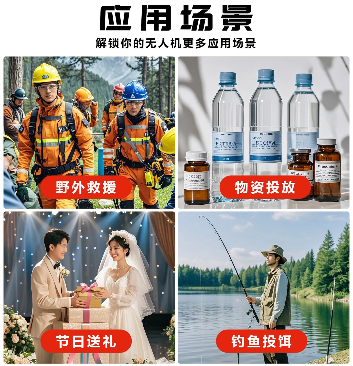 Drone general-purpose thrower, thrower, remote control distance, unlimited rescue, water delivery and supplies