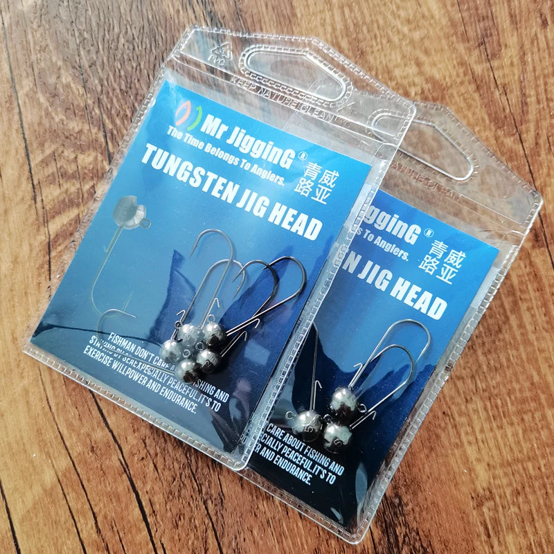 Mr JigginG Tungsten Jig Head 1g 1.5g 2g 2.5g 3g 3.5g 5.3g 7g 10g 14g Worm Hook for Soft Lure Tackle Fishing Accessories