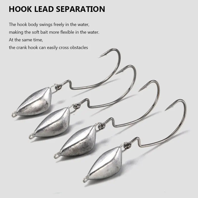 5pcs 5g 7g 10g Jig Head Deep Fishing hook Weight Sinker Jig Water Bullet Weight with Swivel Sinkers Fishing Tackle Accessories