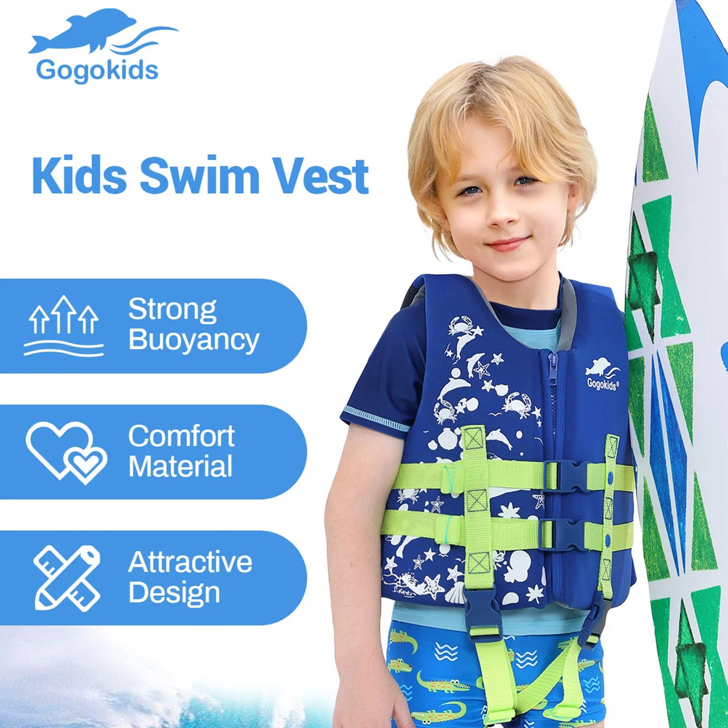 Child Life Vest for Swimming Aids outdoor Water Sports Safety Life Vest Water Sports Fishing Swimming Jacket for Kids