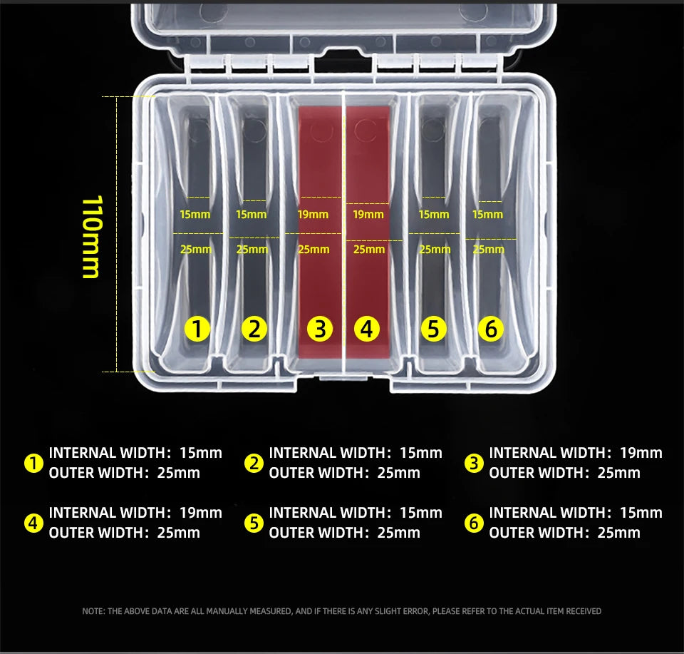 BEARKING Fishing Tackle box 6 Compartments Fishing Accessories Line Hook Storage Case Double Sided Fishing Tool organizer boxes