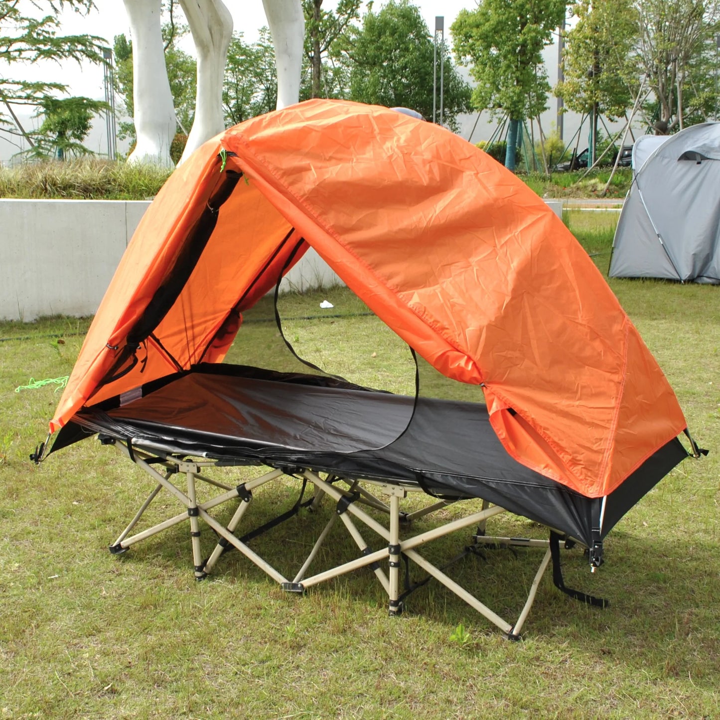 Waterproof and Windproof 1 Person Tent, Camping Tent,Aluminum Pole Backpacking Tent Can Be Cot Bed Tent Not Include the Bed
