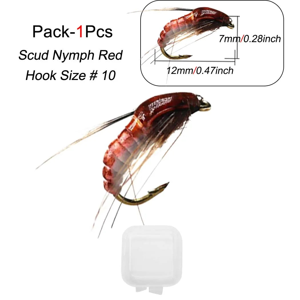 Hot Sea Fishing, River Fishing #10 real Nymph Flying Carp Fishing Artificial Insect Bait Fish Food Tools
