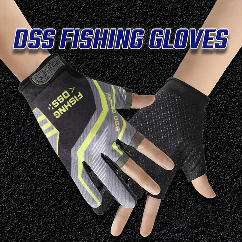 Ice Silk Fishing Gloves Breathable Thin Sun Protection Anti-Slip Routes for Angling