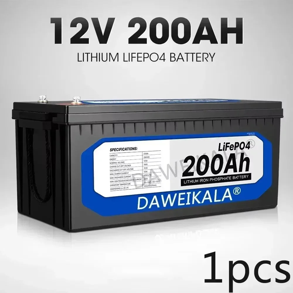 12V battery 20Ah 50Ah 100Ah 150Ah 200Ah LiFePo4 Battery Pack Lithium Iron Phosphate Batteries Built-in BMS For Solar Boat No Tax